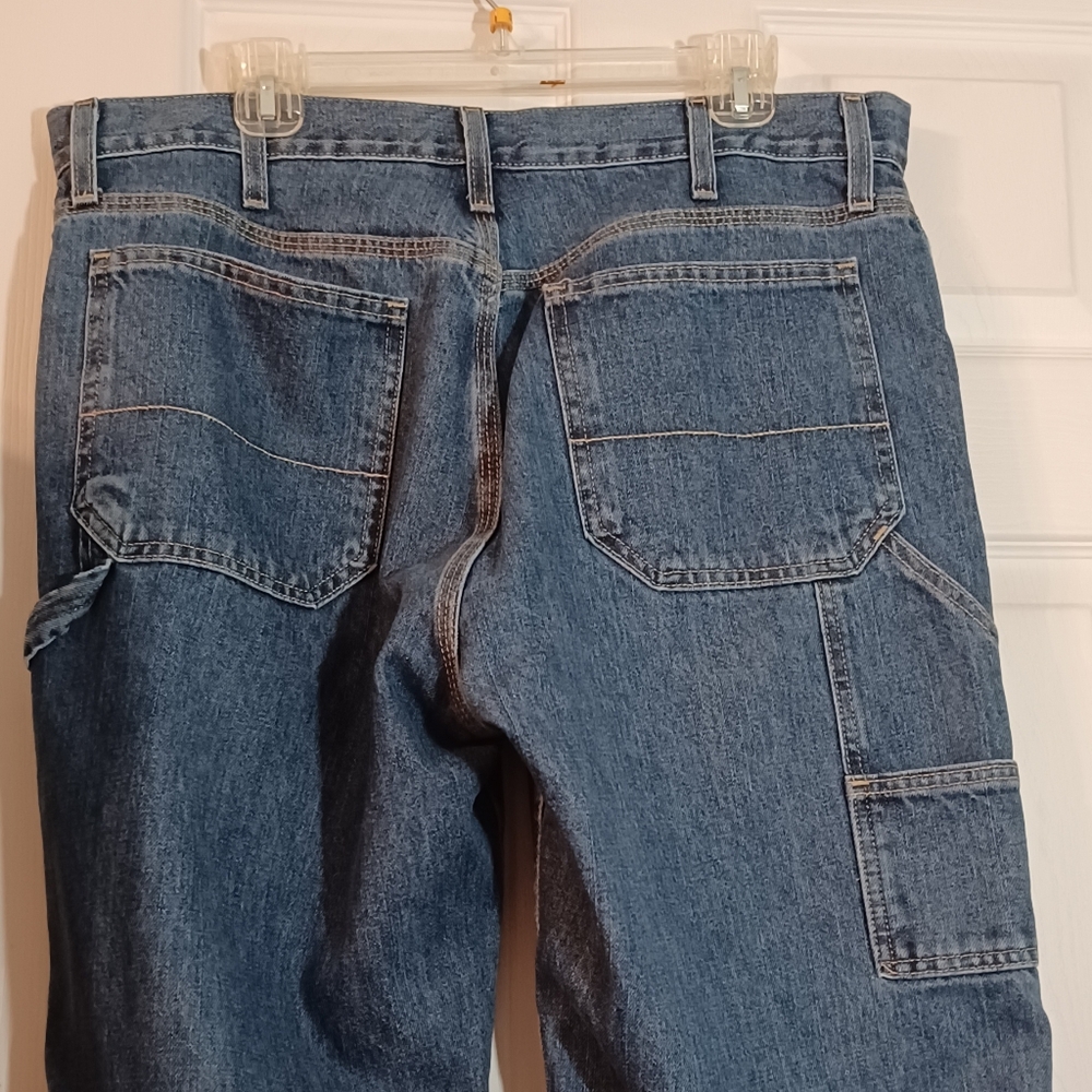 Mens CARGO Blue Denim Jeans Dark Wash Wash Size Waist 36